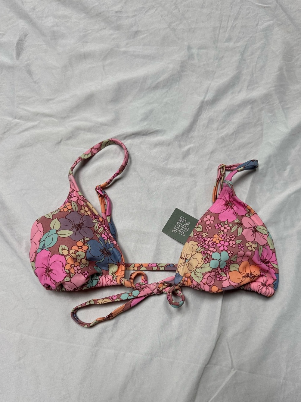 wild fable Pink Floral Triangle Bikini Top